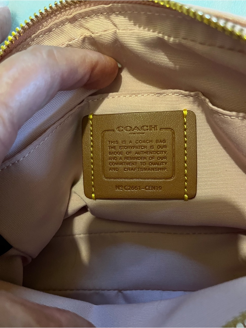 Coach Pink Signature Denim Carey Mini Bag And Wristlet - Picture 15 of 16